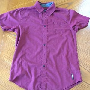 Zoo York maroon shirt sleeve button up